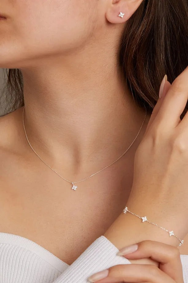 Rima •Parure 3 pièces en Argent 925 – Zircon Minimaliste