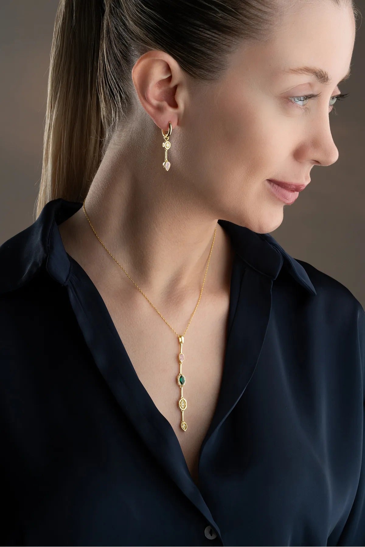 Inaya • Parure 2 pièces en Argent 925 Plaqué Or – Design Multicolore Élégant